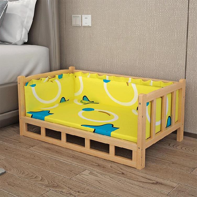 Lit d'été en bois pour chien – couchage élégant et confortable pour animaux - IVOIRART.COM