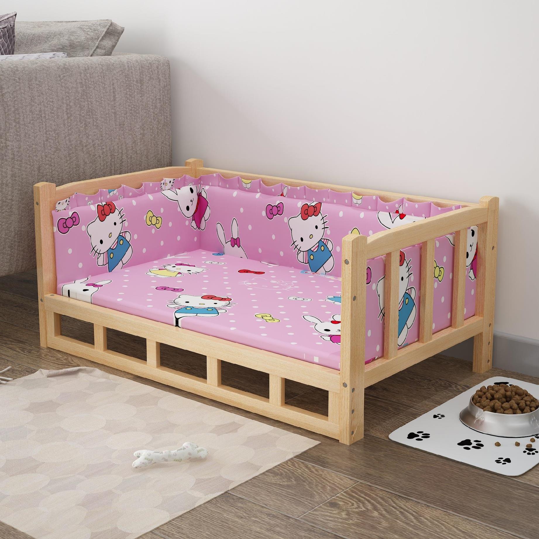 Lit d'été en bois pour chien – couchage élégant et confortable pour animaux - IVOIRART.COM