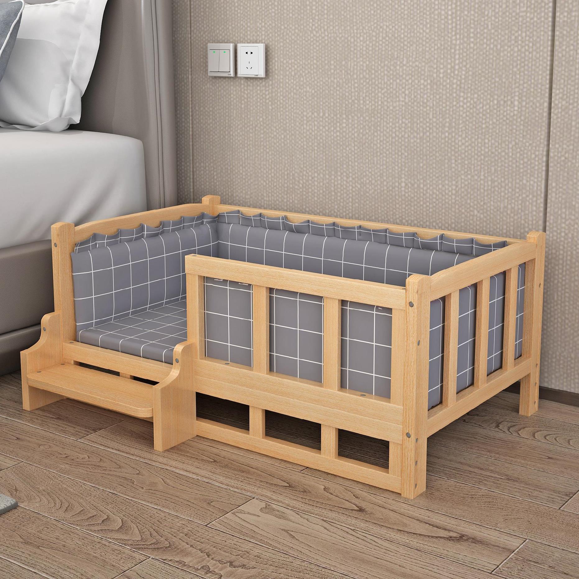 Lit d'été en bois pour chien – couchage élégant et confortable pour animaux - IVOIRART.COM