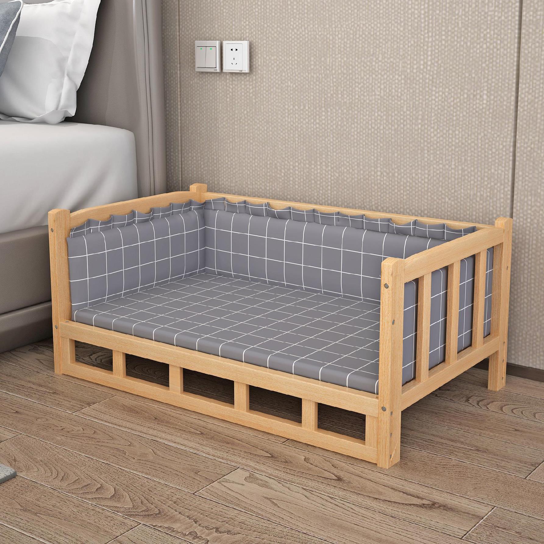 Lit d'été en bois pour chien – couchage élégant et confortable pour animaux - IVOIRART.COM