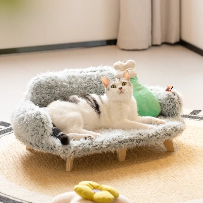 Lit en Bois Luxueux pour Chiens et Chats, Panier Sécurisé Taille Petite à Moyenne - IVOIRART.COM