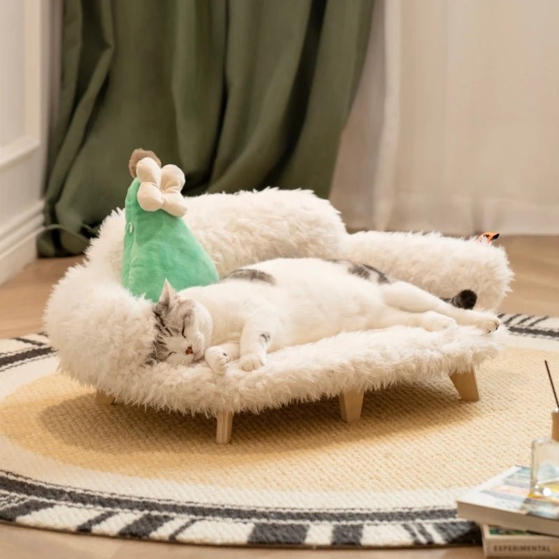 Lit en Bois Luxueux pour Chiens et Chats, Panier Sécurisé Taille Petite à Moyenne - IVOIRART.COM