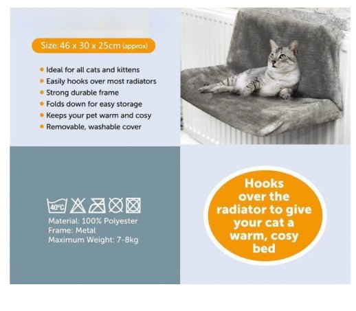 Lit Hamac pour Chat à Cadre Métallique, Chauffant pour Radiateur, Confort Luxueux - IVOIRART.COM