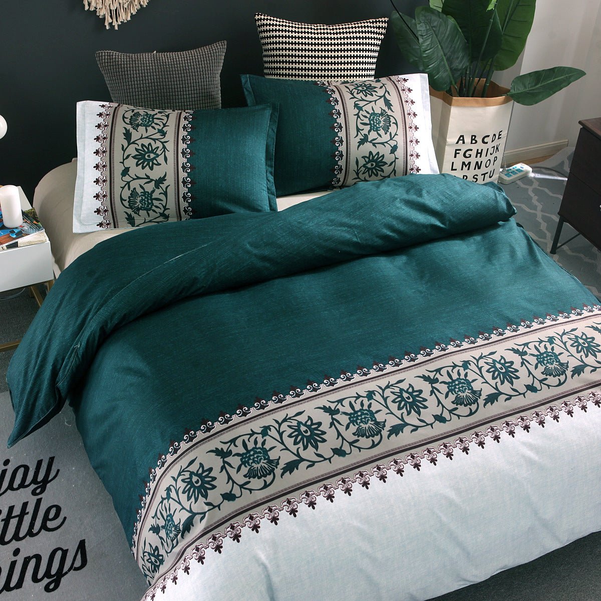 Literie unie simple en polyester 100 % pour une chambre élégante et apaisante - IVOIRART.COM