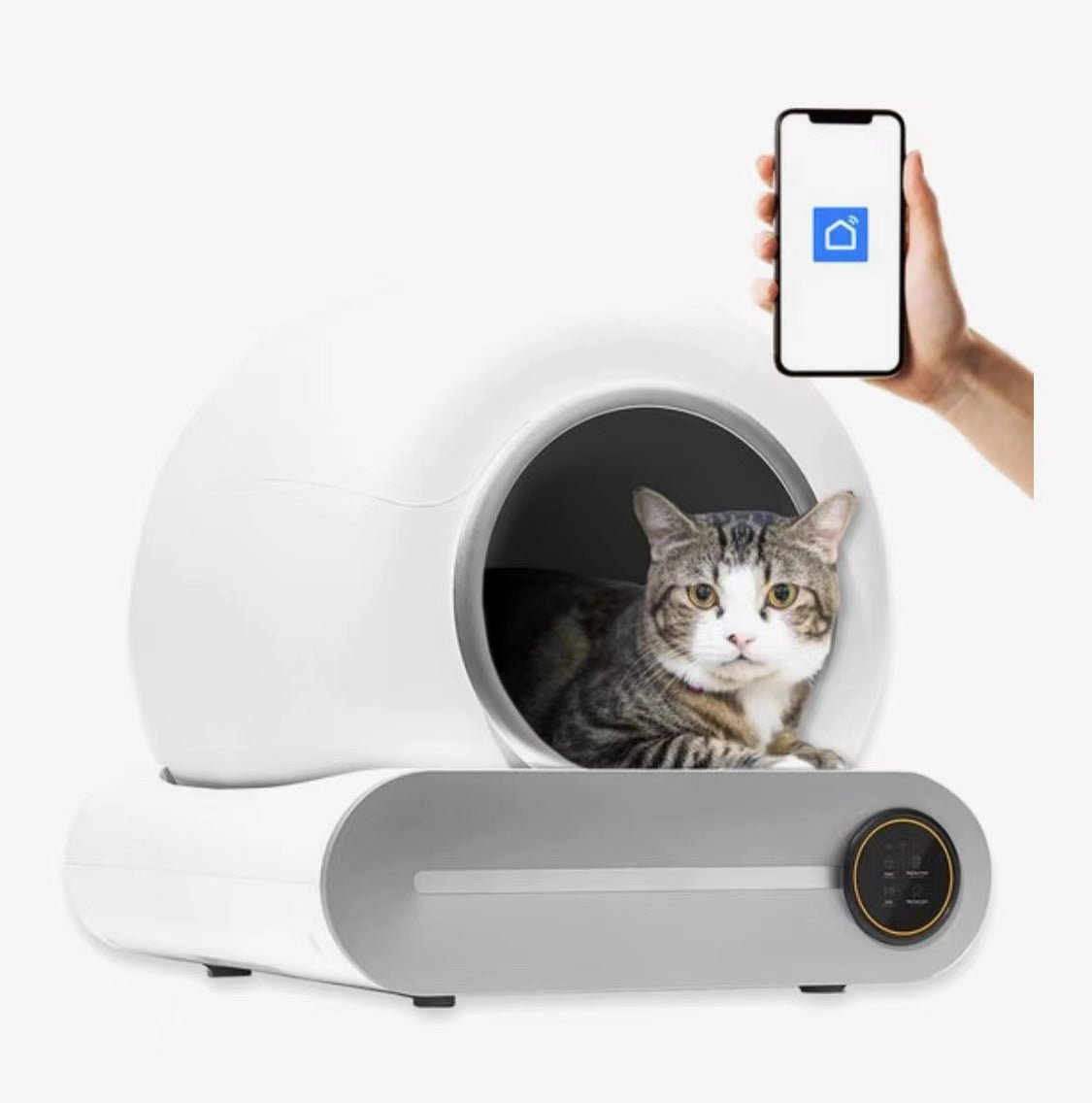 Litière Automatique pour Chat Toilette Intelligente avec Ramasse-Crottes - IVOIRART.COM