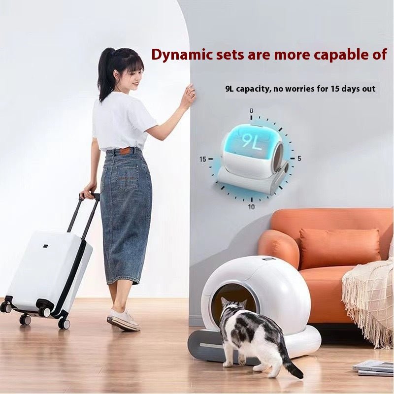 Litière Automatique pour Chat Toilette Intelligente avec Ramasse-Crottes - IVOIRART.COM