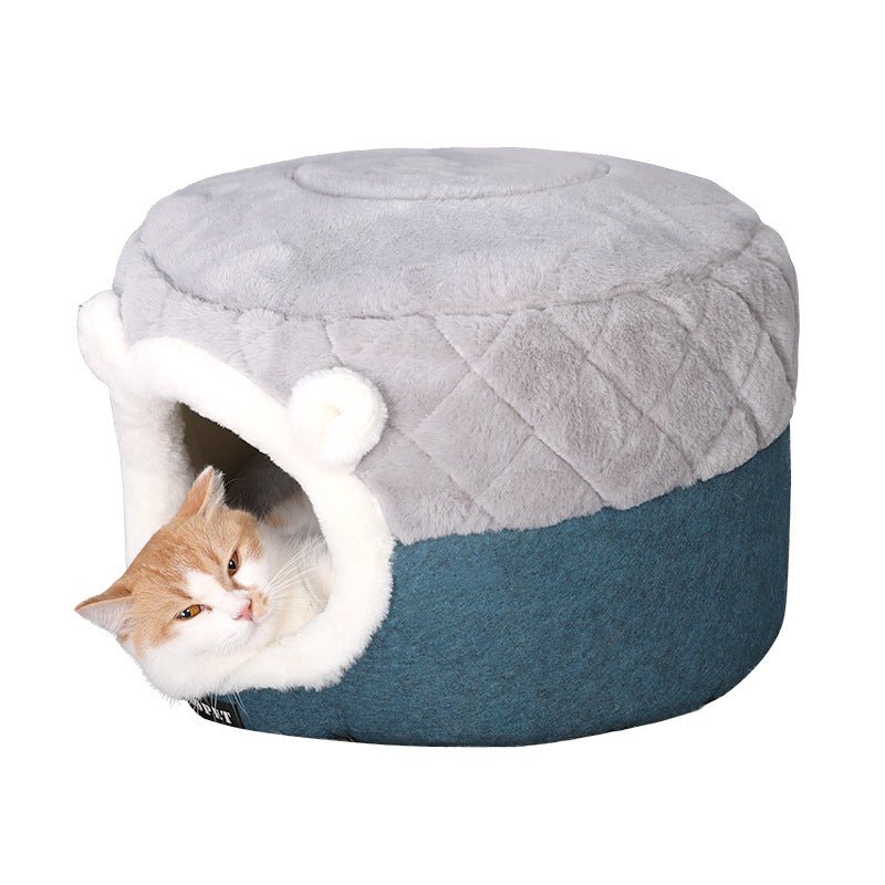 Litière pour Chat Hivernale Quatre Saisons Universelle avec Tissu Douillet - IVOIRART.COM