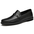 Loafers Men's First Layer Cowhide Embossed Business Leisure Slip On - IVOIRART.COM