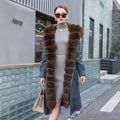 Long Detachable Rex Rabbit Liner Fur Coat - IVOIRART.COM