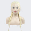 Long Section With Bangs Double Ponytail Fishbone Braid Wig - IVOIRART.COM