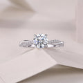 Looking Forward To Your Return - A 1-carat Top-quality Moissanite S925 Silver Platinum-plated Diamond Wedding Ring. The Ring Can Be Inspected With A Diamond Pen - IVOIRART.COM