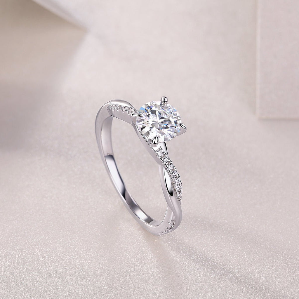 Looking Forward To Your Return - A 1-carat Top-quality Moissanite S925 Silver Platinum-plated Diamond Wedding Ring. The Ring Can Be Inspected With A Diamond Pen - IVOIRART.COM