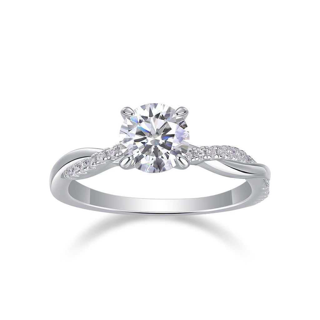 Looking Forward To Your Return - A 1-carat Top-quality Moissanite S925 Silver Platinum-plated Diamond Wedding Ring. The Ring Can Be Inspected With A Diamond Pen - IVOIRART.COM