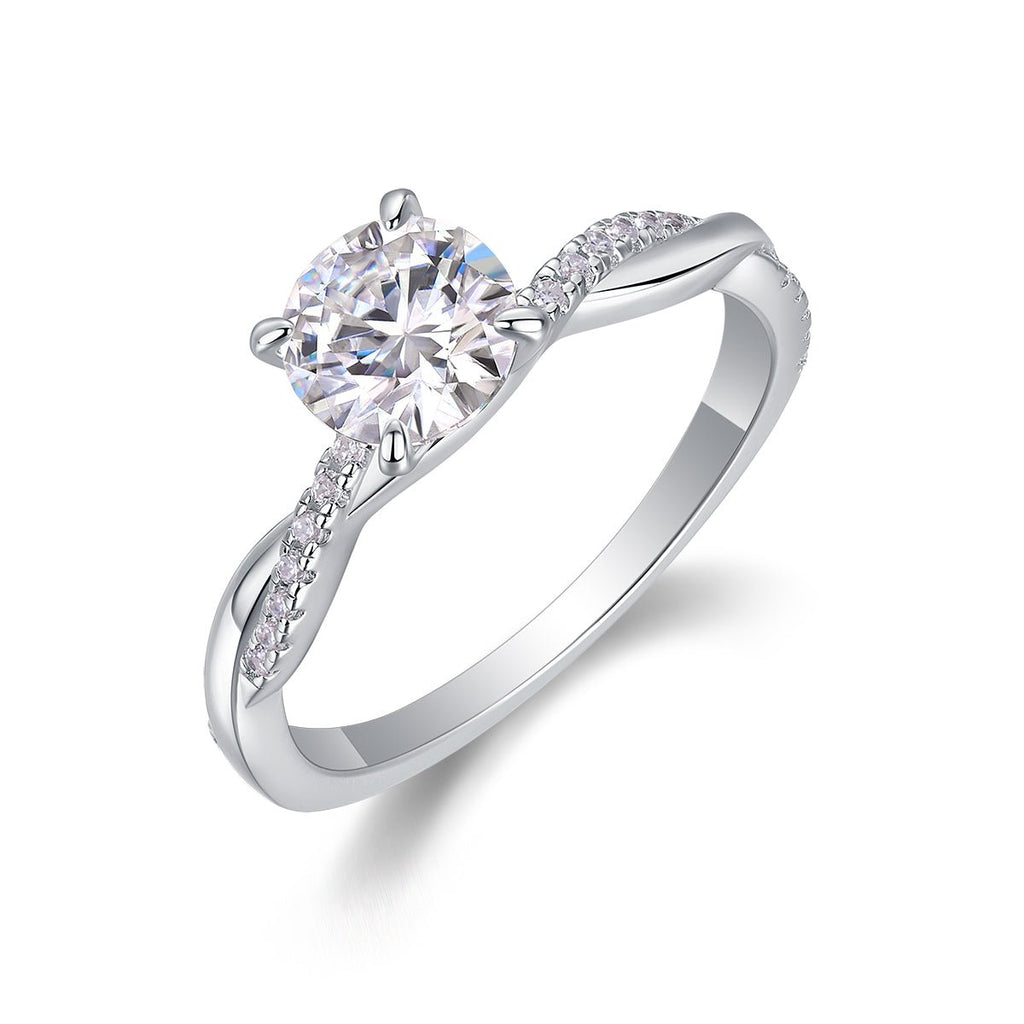 Looking Forward To Your Return - A 1-carat Top-quality Moissanite S925 Silver Platinum-plated Diamond Wedding Ring. The Ring Can Be Inspected With A Diamond Pen - IVOIRART.COM