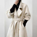Loose-fitting Double-faced Cashmere Coat, Extra-thick Wool Overcoat - IVOIRART.COM