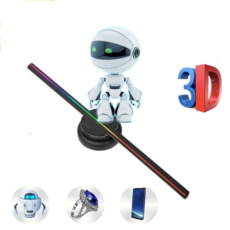 Lumière Signalétique Léd Holographique Ventilateur Écran Vidéo 3D Décor Festif - IVOIRART.COM