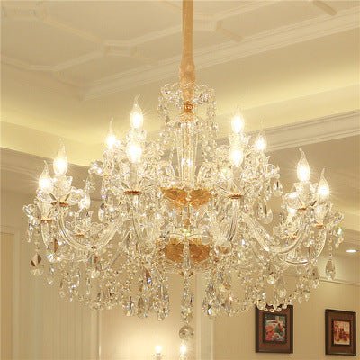 Lustre de Luxe en Cristal Élégant pour Salon, Hauteur Réglable 0,6 m, LED - IVOIRART.COM