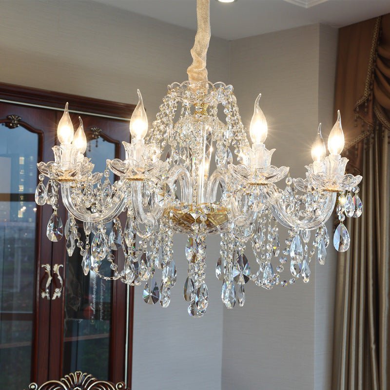 Lustre de Luxe en Cristal Élégant pour Salon, Hauteur Réglable 0,6 m, LED - IVOIRART.COM