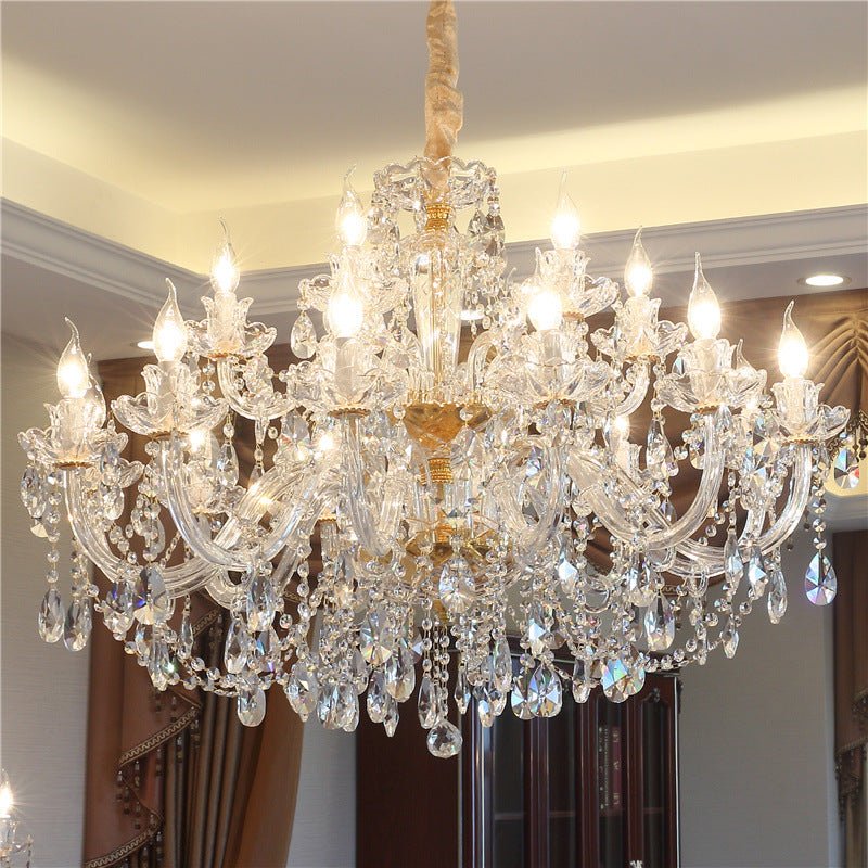 Lustre de Luxe en Cristal Élégant pour Salon, Hauteur Réglable 0,6 m, LED - IVOIRART.COM