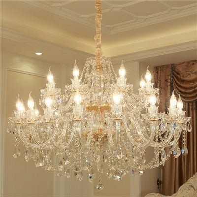 Lustre de Luxe en Cristal Élégant pour Salon, Hauteur Réglable 0,6 m, LED - IVOIRART.COM