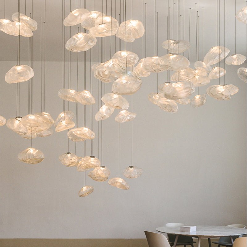 Lustre décoratif en verre lumière postmoderne luxe léger style contemporain - IVOIRART.COM
