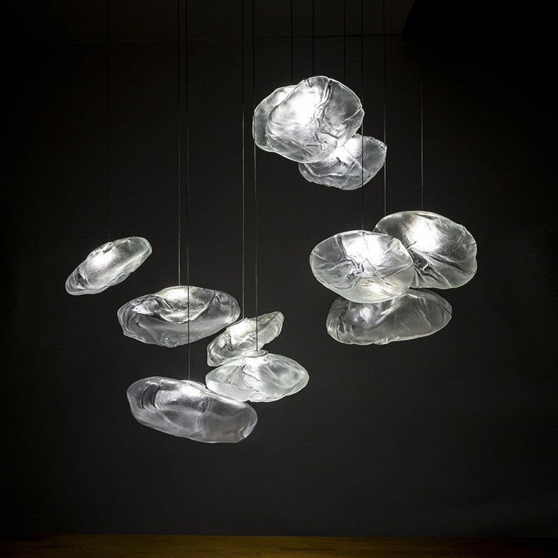 Lustre décoratif en verre lumière postmoderne luxe léger style contemporain - IVOIRART.COM