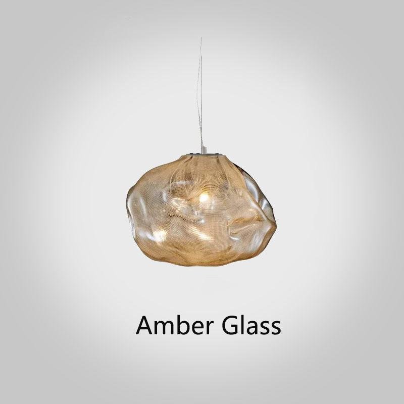 Lustre décoratif en verre lumière postmoderne luxe léger style contemporain - IVOIRART.COM