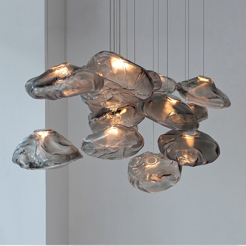 Lustre décoratif en verre lumière postmoderne luxe léger style contemporain - IVOIRART.COM