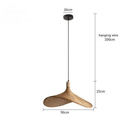 Lustre en Bambou Nouveau Style Japonais avec Lampe LED - Design Authentique - IVOIRART.COM