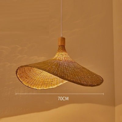 Lustre en Bambou Nouveau Style Japonais avec Lampe LED - Design Authentique - IVOIRART.COM