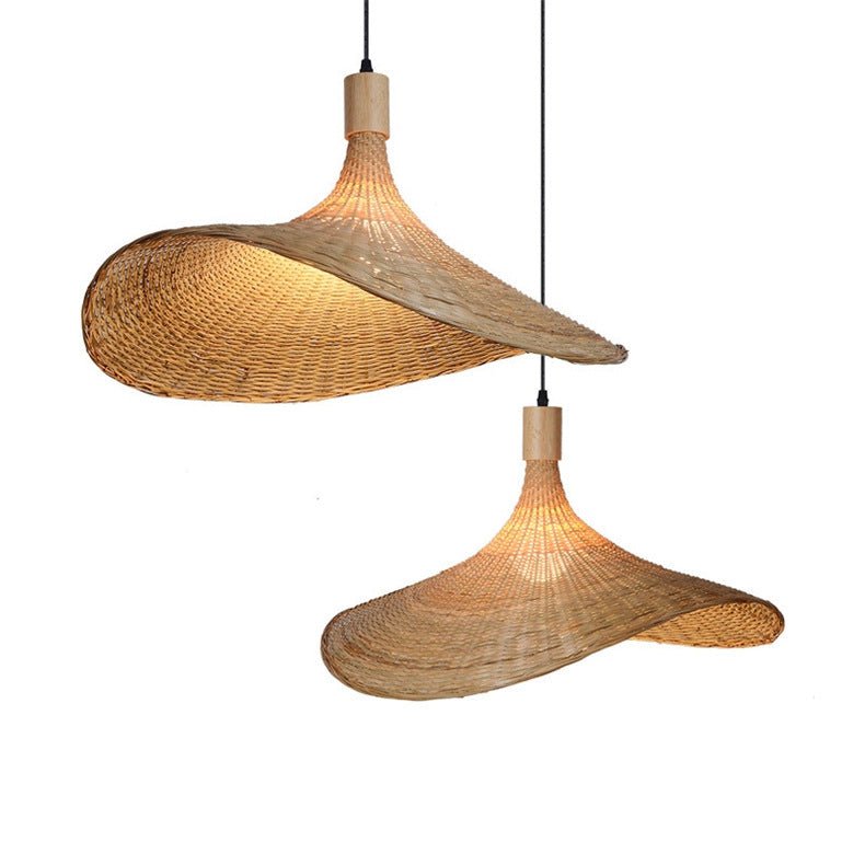 Lustre en Bambou Nouveau Style Japonais avec Lampe LED - Design Authentique - IVOIRART.COM