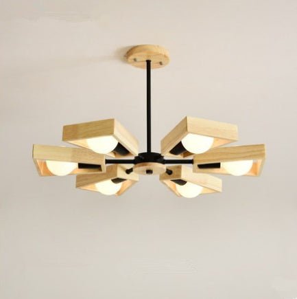 Lustre en bois massif pour chambre à coucher, branche à 3 sources LED 220 V - IVOIRART.COM