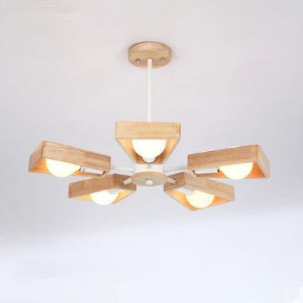Lustre en bois massif pour chambre à coucher, branche à 3 sources LED 220 V - IVOIRART.COM