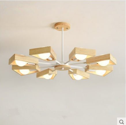 Lustre en bois massif pour chambre à coucher, branche à 3 sources LED 220 V - IVOIRART.COM