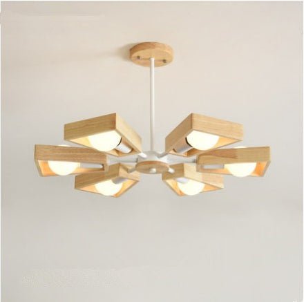Lustre en bois massif pour chambre à coucher, branche à 3 sources LED 220 V - IVOIRART.COM
