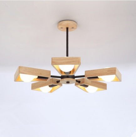 Lustre en bois massif pour chambre à coucher, branche à 3 sources LED 220 V - IVOIRART.COM