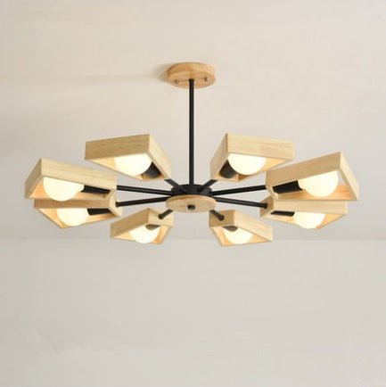 Lustre en bois massif pour chambre à coucher, branche à 3 sources LED 220 V - IVOIRART.COM