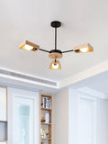 Lustre en bois massif pour chambre à coucher, branche à 3 sources LED 220 V - IVOIRART.COM