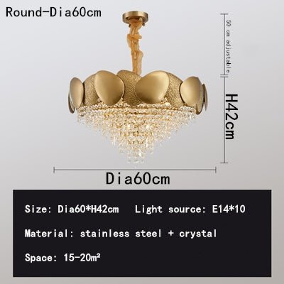 Lustre en cristal pour salon en acier inoxydable - Éclairage LED élégant - IVOIRART.COM