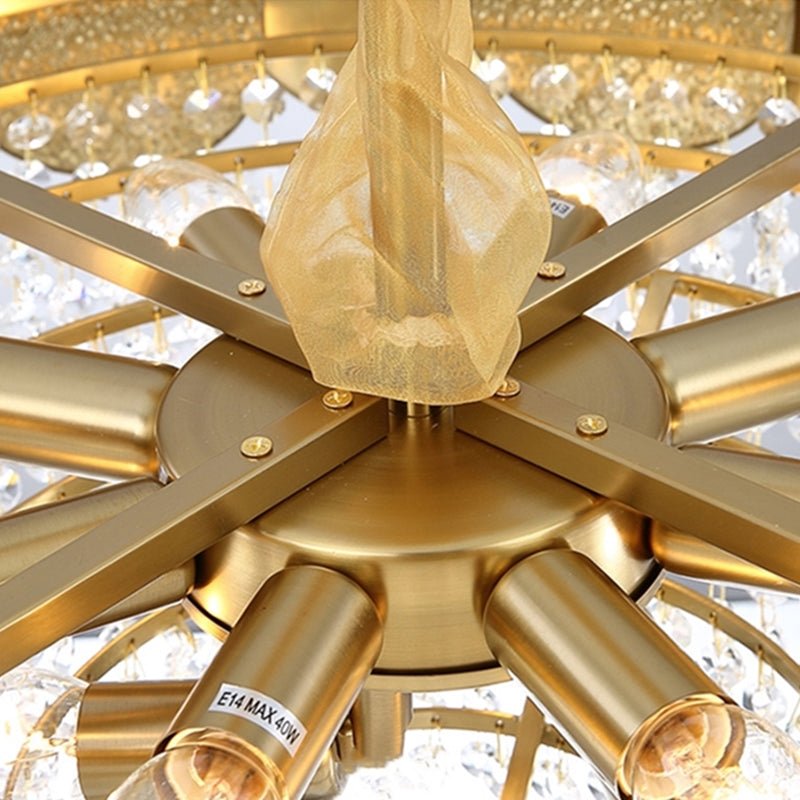 Lustre en cristal pour salon en acier inoxydable - Éclairage LED élégant - IVOIRART.COM