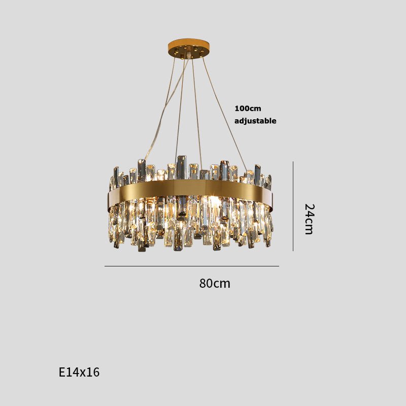 Lustre en Cristal pour Salon Lumières Simples en Acier Inoxydable Élégant - IVOIRART.COM