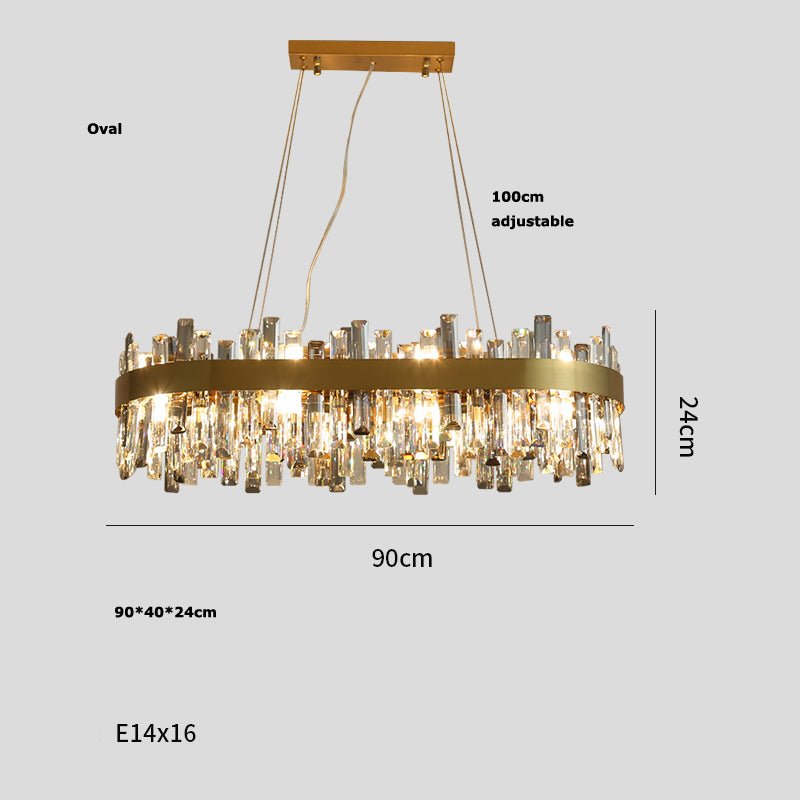 Lustre en Cristal pour Salon Lumières Simples en Acier Inoxydable Élégant - IVOIRART.COM