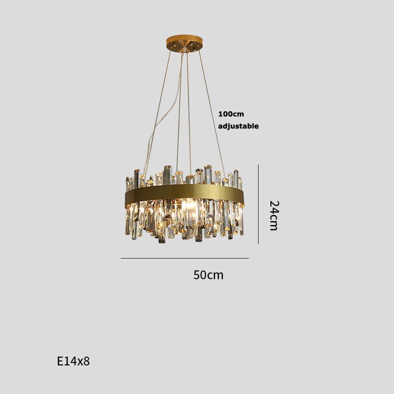 Lustre en Cristal pour Salon Lumières Simples en Acier Inoxydable Élégant - IVOIRART.COM