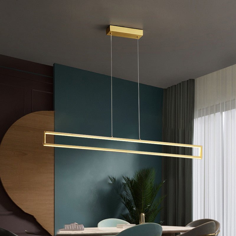 Lustre en cuivre massif, design simple et luxueux, éclairage LED bicolore 101-121 - IVOIRART.COM