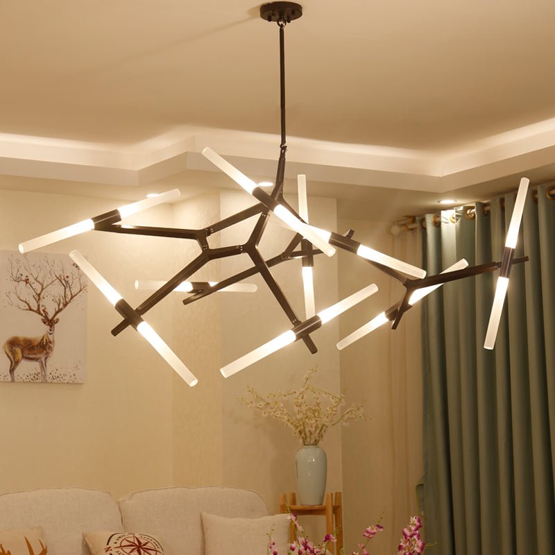Lustre moderne irrégulier salon et salle à manger minimaliste, suspension design - IVOIRART.COM