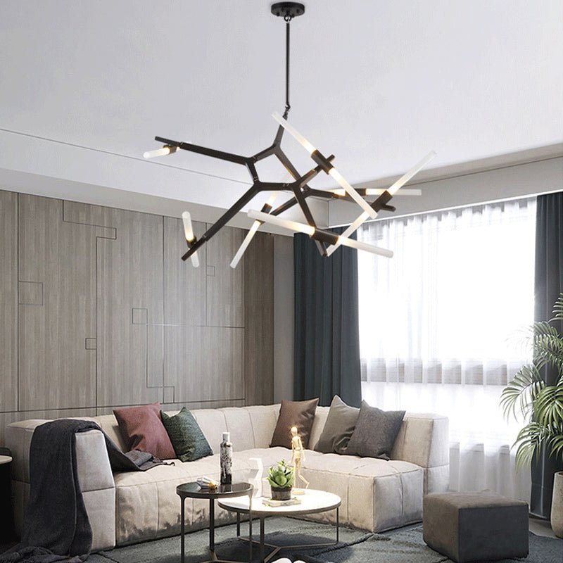 Lustre moderne irrégulier salon et salle à manger minimaliste, suspension design - IVOIRART.COM