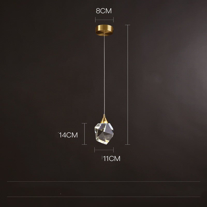 Lustre Moderne Minimaliste en Cuivre et Cristal de Luxe à Trois Lampes - IVOIRART.COM