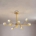 Lustre nordique moderne en cuivre et cristal lampe LED de luxe avec télécommande - IVOIRART.COM