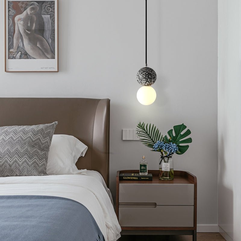 Lustre Petit Moderne en Terrazzo de Ciment Style Nordique pour Bar & Restaurant - IVOIRART.COM