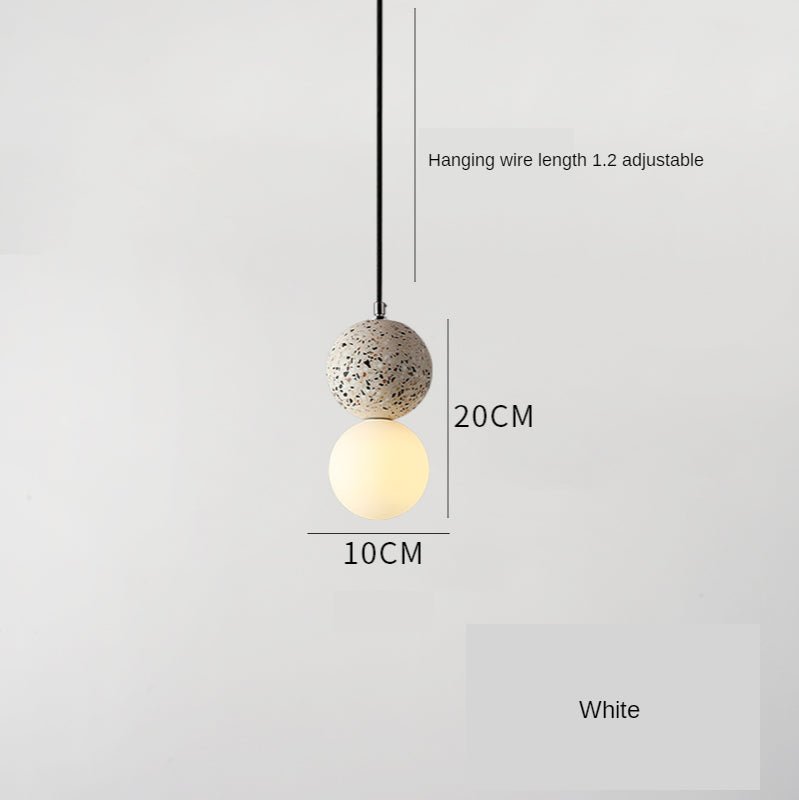 Lustre Petit Moderne en Terrazzo de Ciment Style Nordique pour Bar & Restaurant - IVOIRART.COM